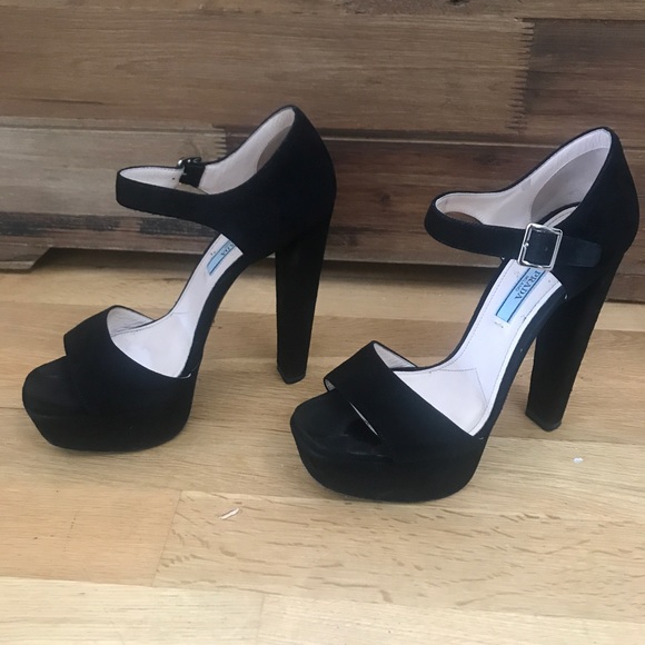 REAL Prada black suede platforms. 6.5 or 7 - Picture 6 of 16